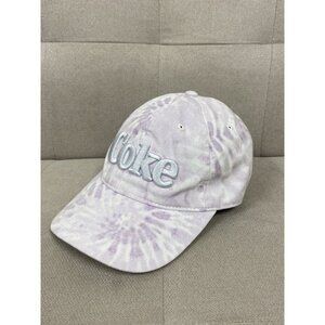 Coca Cola Strap Back Purple White Batik Adjustable Coke Unisex Hat / Cap